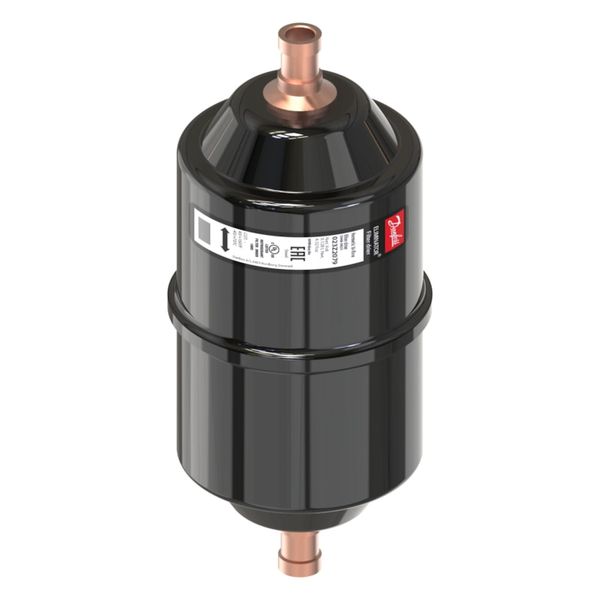Hermetic bi-flow filter drier, DMB, 08 cu.in., Steel Cu-plated image 1