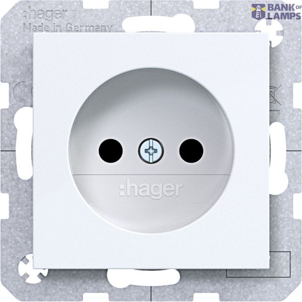 Wall socket without earth connection, Safety Plus, A.x/C.x, light white glass. image 1