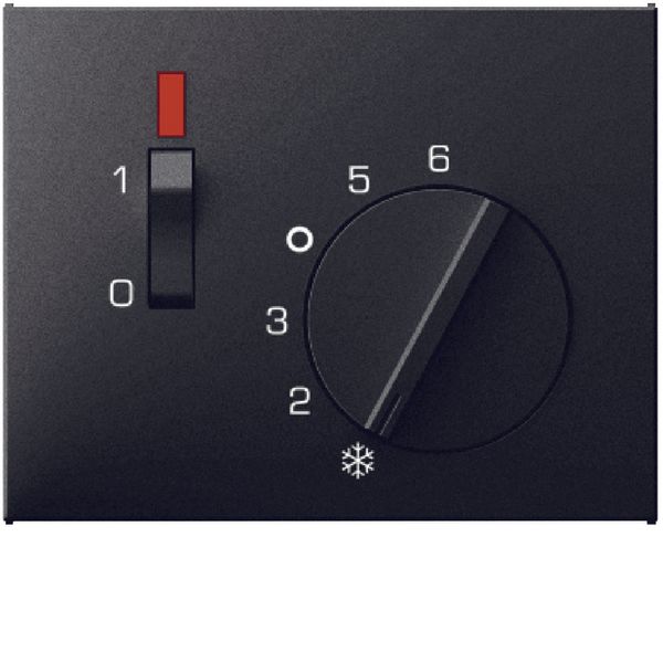 Centre plate w. setting knob, rocker and lens f. thermostat, K.1, anth image 1