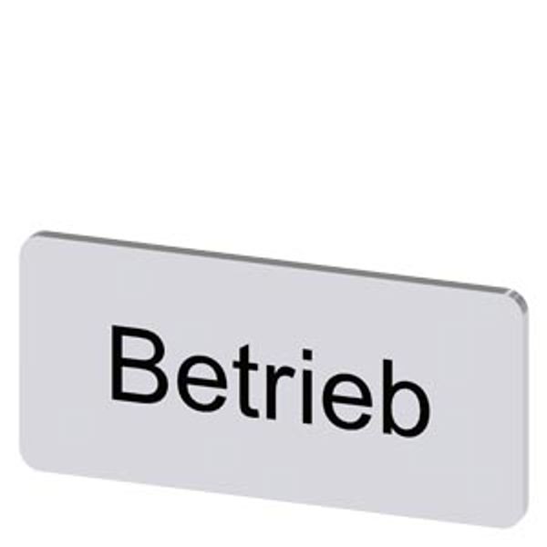 Labeling plate 12.5 x 27 mm, silver-colored label, labeling: Betrieb image 1