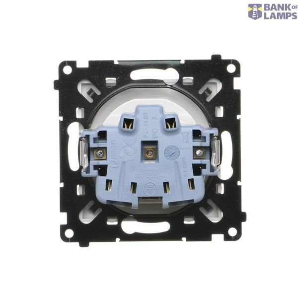 Double Keystone flat IT/telephone socket cover, (module), antibacterial white image 1