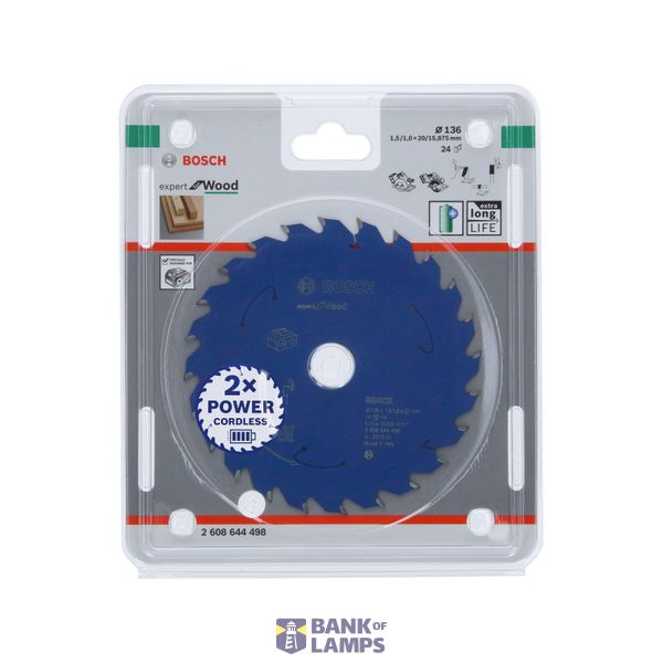 Expert for Wood Circular Saw Blade for Cordless Saws 136x1.5/1x20 T24 image 2