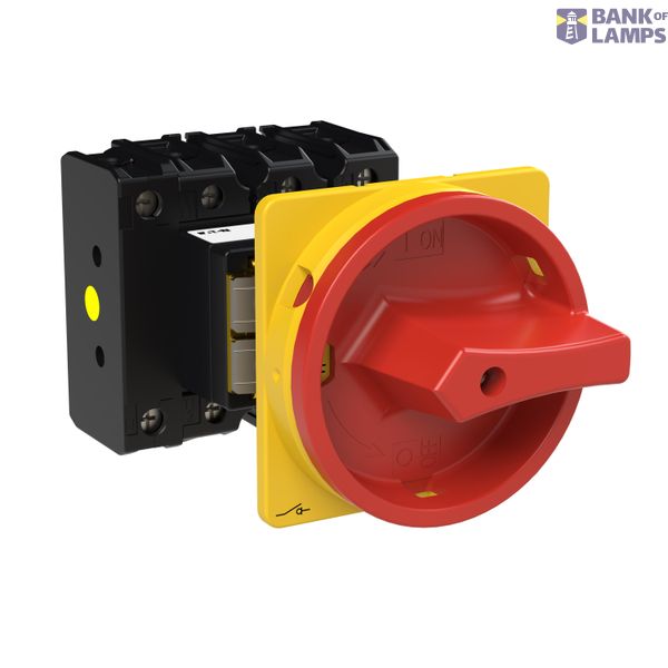 P3 Main switch, 80 A,Rear mounting, 4 pole, Form V/SVB, Red, Door coup image 4