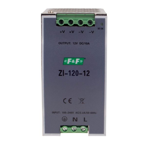 industrial switching power supply, input voltage 100Ã·240V AC, P=120W, output voltage 12V DC image 2