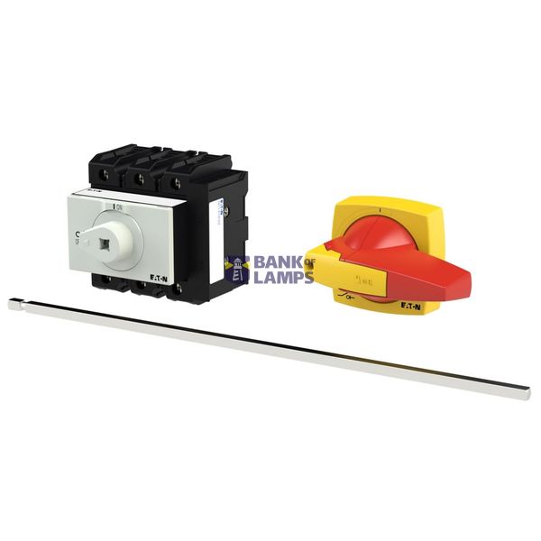 P3 Main switch, 80 A,Rear mounting, 3 pole, Form M4/K2-R, Red, Short t image 2