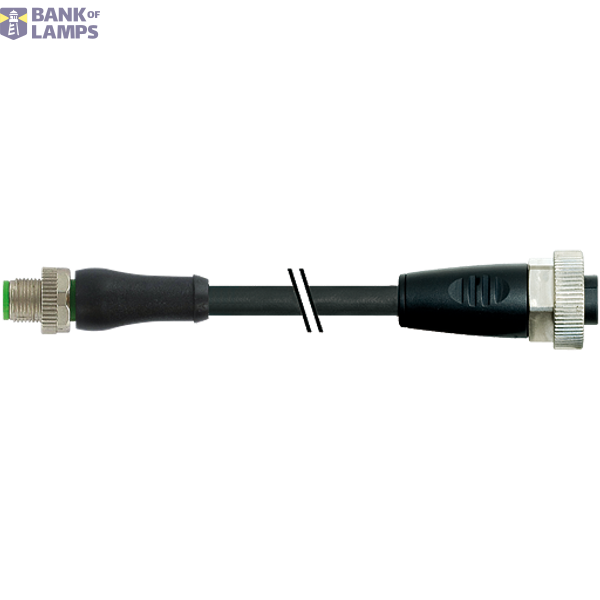 M12 Power male 0° L-cod. / 7/8'' female 0° PUR 5x1.5 bk 3.5m image 1