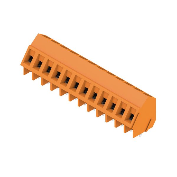 Printed circuit board terminals, 5.08 mm, Number of poles: 12, 135°, Solder pin length (l): 3.5 mm, tinned, orange, Clamping yoke connection, Clamping range, max. : 2.5 mm², Box image 4
