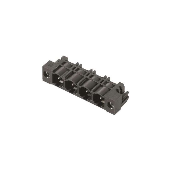 PCB plug-in connector, male header, Solder flange, THT solder connection, 7.62 mm, Number of poles: 4, 270°, Solder pin length (l): 3.2 mm, tinned, orange, Box image 1