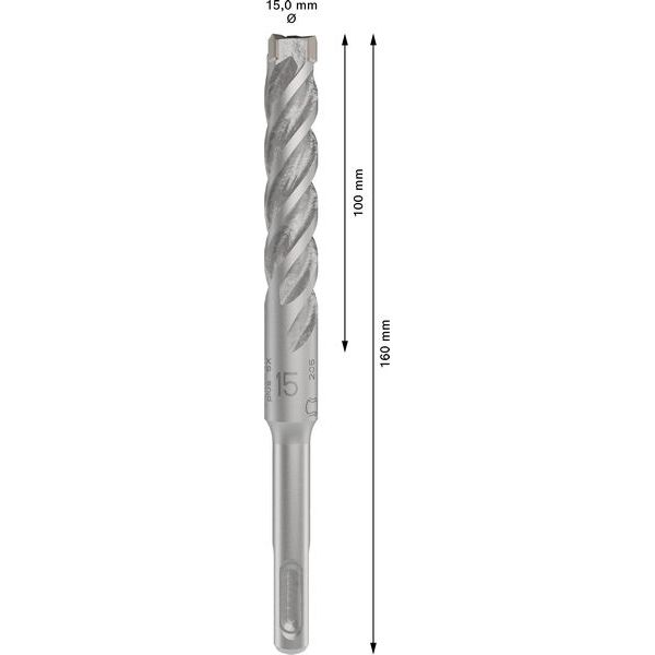 Hammer drill bit SDS-plus-5X 15 x 100 x 160 mm image 1