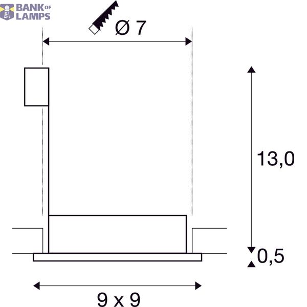 DOLIX OUT GU10 SQUARE downlight, titanium, max. 35W image 2