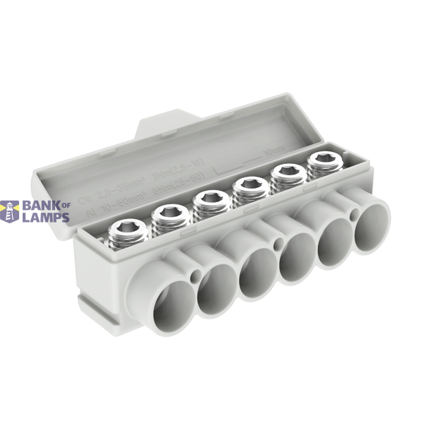 SLT50-6 grey Al 10-50/Cu 2.5-35 mm2 1000V Distribution block image 2