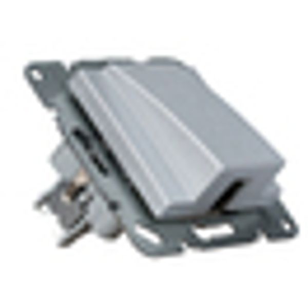 Cable outlet socket with cover, silver image 7