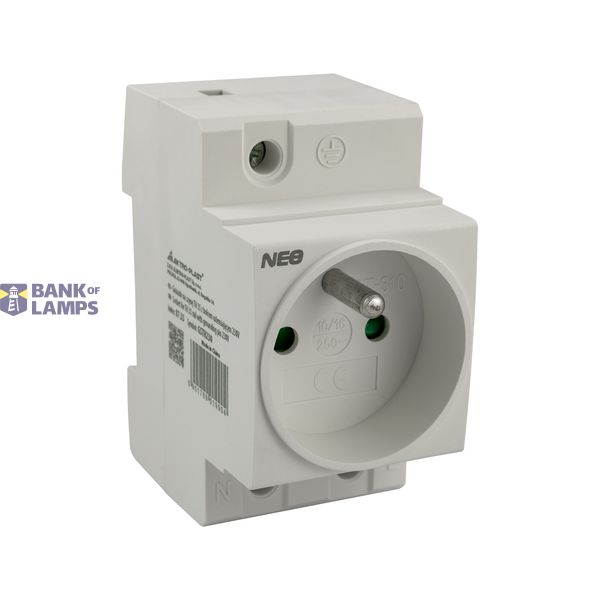 GSTH230 230V socket for TH rail with grounding pin 2P+Z image 1