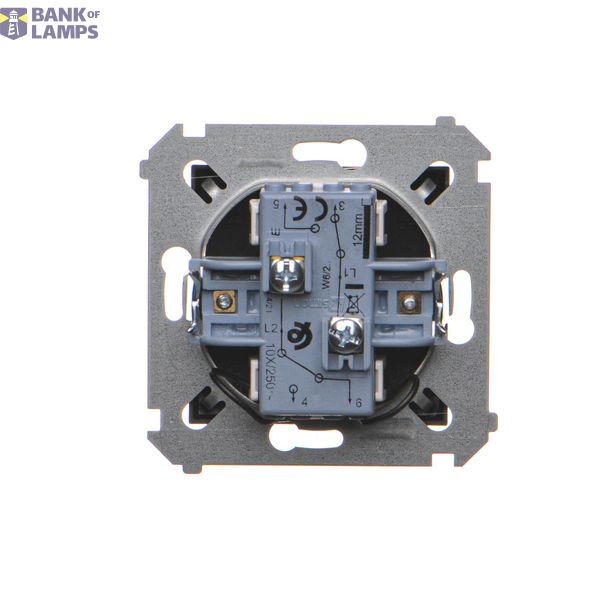 Double hotel room switch with indicator light, 10A, Silver matt, metalic, 2A image 1
