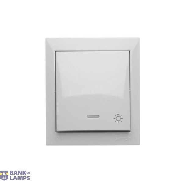 Splash-proof "light" push button with indicator light, 10AX, white image 1