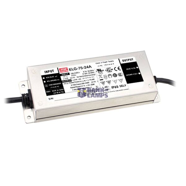 ELG-75-42-3Y Led driver, IP67 75,6W, 42V, 1,8A CV+CC + PE, MEAN WELL image 1