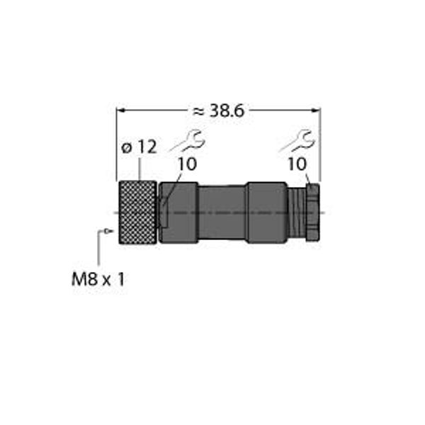 Field-Wireable Connector Female Connector M8 × 1/Ø 8 mm, Straight   B5141-0 image 1