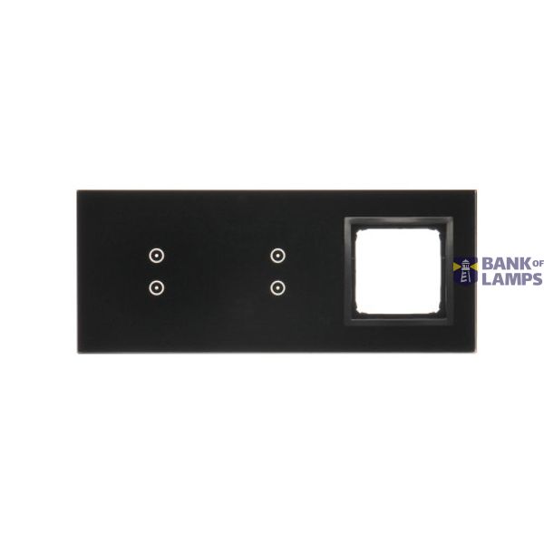 Touch panel 3 modules, Modul 1: 2 vertical touch fields, Module 2: 2 vertical touch fields, Module 3: space for Simon 54 module, Fixing: horizontal, Frozen lava image 1