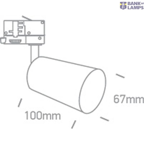 BRUSHED BRASS 10W GU10 TRACK SPOT 100-240V DARK LIGHT image 2