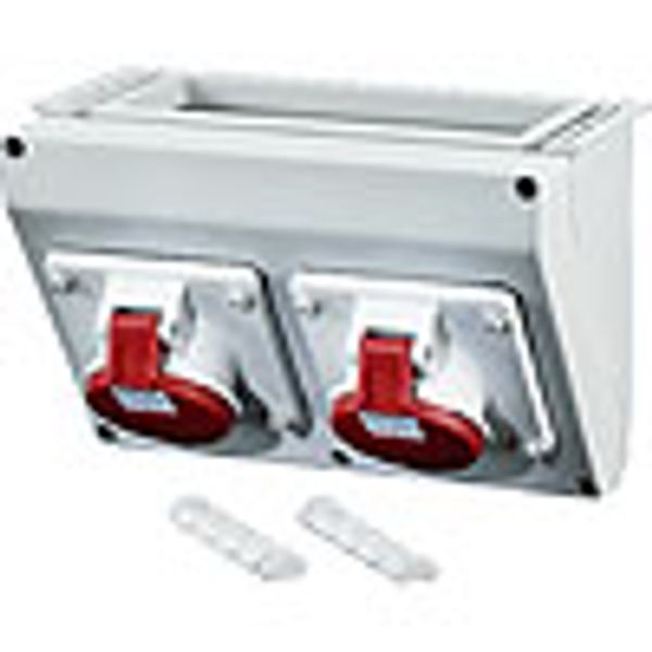 Connection Box, 2x16A 5p 400V 6h CEE, Breedte 270mm (FP CB 211) image 1