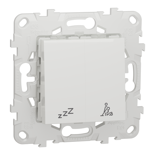 2 Switch, New Unica, 1-pole 1-way;1-pole 2-way, 10AX, 2 modules, screwless terminals, untreated, IP4X, white image 1