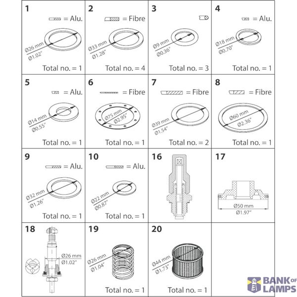 PM10 (V. cone) - Overhaul kit C image 1