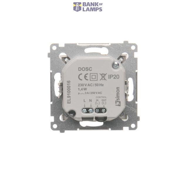Double intermediate switch with indicator LED light, 10AX, matt aluminum image 1