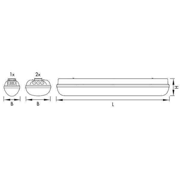 Linda LED PC 1x24W, 4000K, 3914lm, IP65, PC II grey,L=1270mm image 2