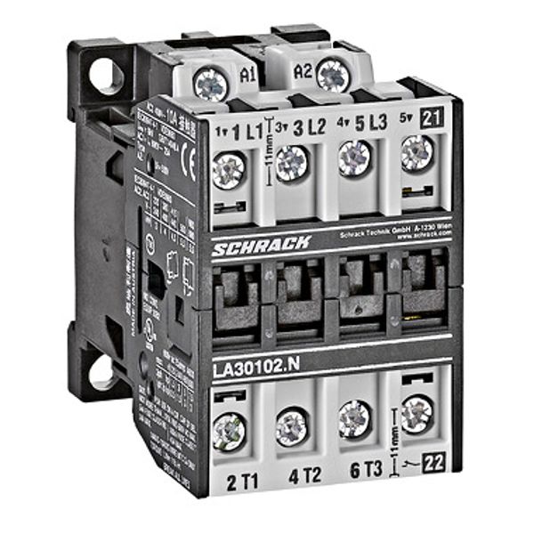Contactor 3pole, 4kW, AC3, 10A, 230VAC + 1NC built in image 2