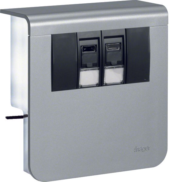 acc.box SL20080 2 x Cat.6 alu image 1