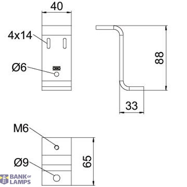 Z support for BKRS for system height 100 mm 65x40x88 Steel Hot-dip gal image 2