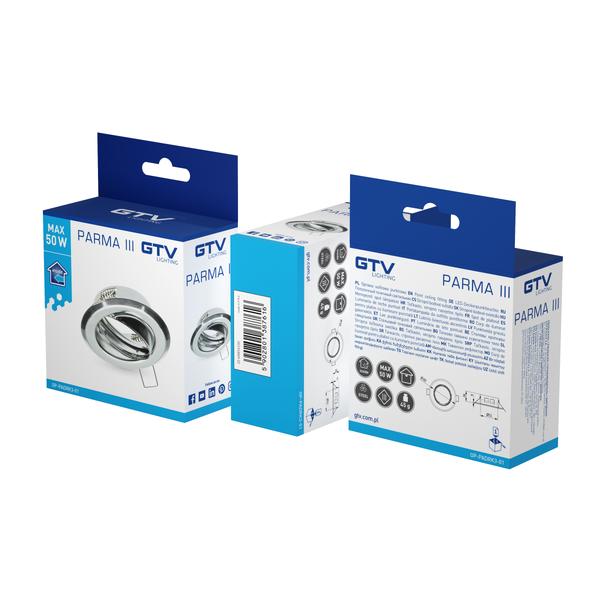 Spot luminaire housing PARMA III with adjustment, IP20, round, chrome image 3