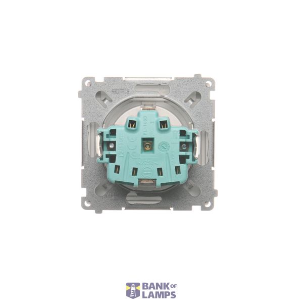 IP44 single socket outlet with frame seal - transparent flap, module, 16A, quick connection, light gray matt image 1