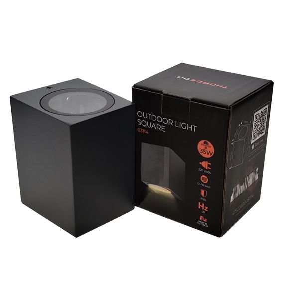 Outdoor Wall Light without Light Source 1xGU10 IP65 03114 Square Anthracite THORGEON image 1