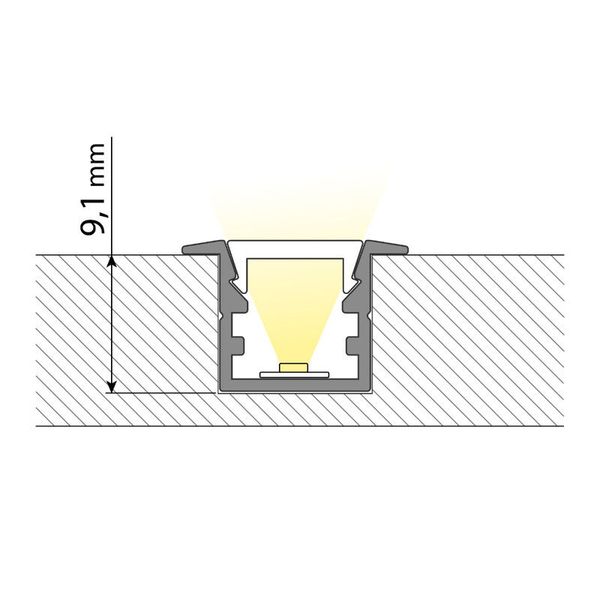 Built-in aluminum profile VG 15x10mm White diffuser 2m image 1