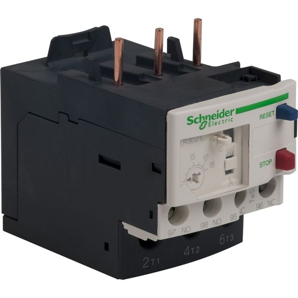 Thermal overload relay, TeSys Deca, 690VAC, 12 to 18A, 1NO+1NC, class 20, for unbalanced loads image 1