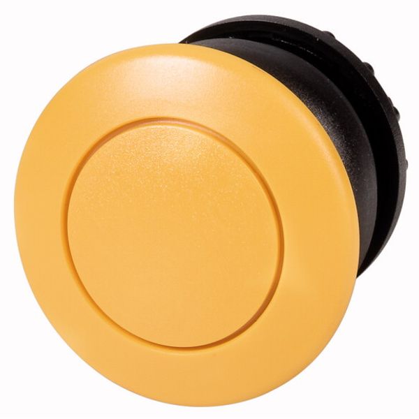 M22S-DP-Y Mushroom actuator, RMQ-Titan, Mushroom, momentary, Mushroom yellow, yellow, Blank, Bezel: black image 1