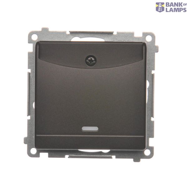 Double illuminated hotel switch -2Z Illuminated. the nominal current 10 (2) A (modul). relay required.; brown matt metallic. Only for Simon54 Premium frames image 1