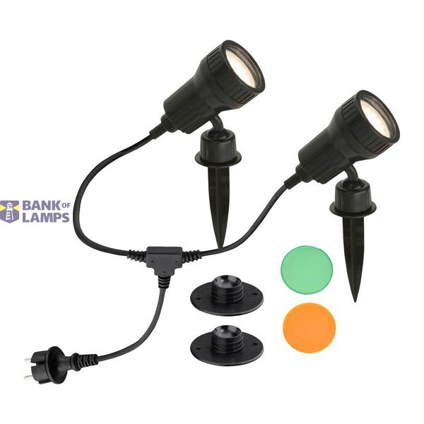 LED Außenleuchte, schwarz, 2xLED/GU10/2,9W image 1