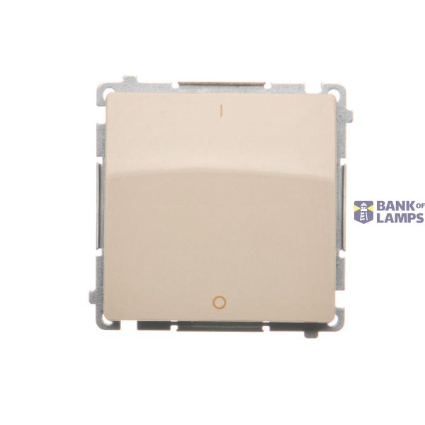 Two-pole switch, (module), 16AX, Screw, beige image 1