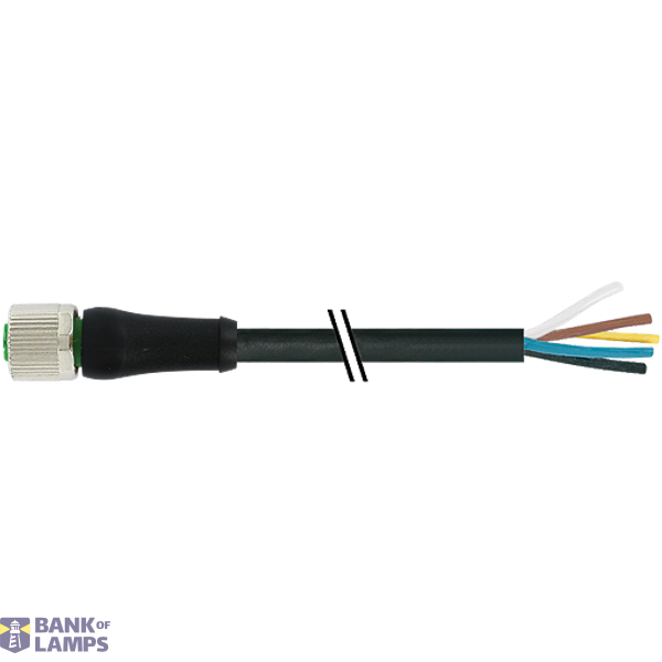 M12 Power female 0° L-cod. with cable PUR 4x2.5 bk 0.7m image 2
