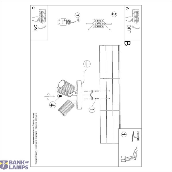 Ceiling lamp KARBON 3P brown image 4