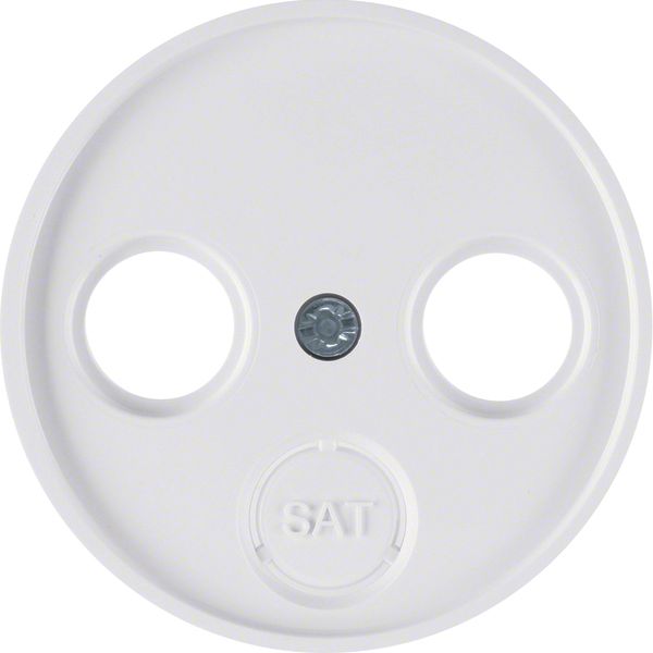 Centre plate for aerial soc. 2-/3hole, R.1/R.3/R.classic, p. white glo image 1