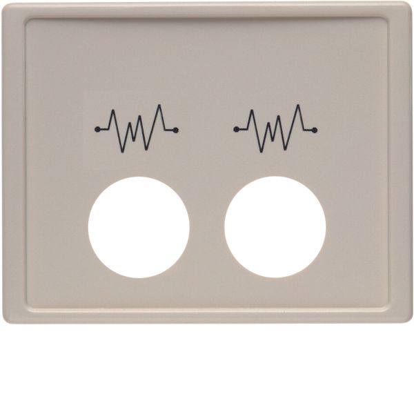 Centre plate 2 plug-in openings + imprint, for call unit, arsys, white image 1