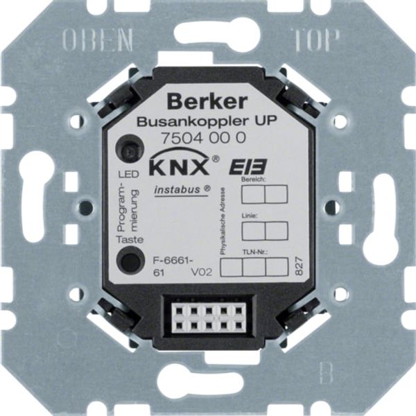 Bus coupling unit flush-mtd for B.IQ push-buttons, KNX image 1