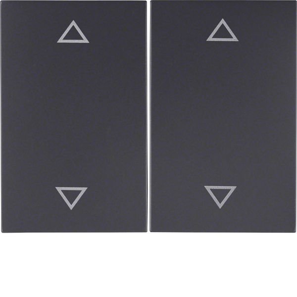 Rocker 2gang imprinted arrows symbol, K.1, ant. matt, lacq. image 1