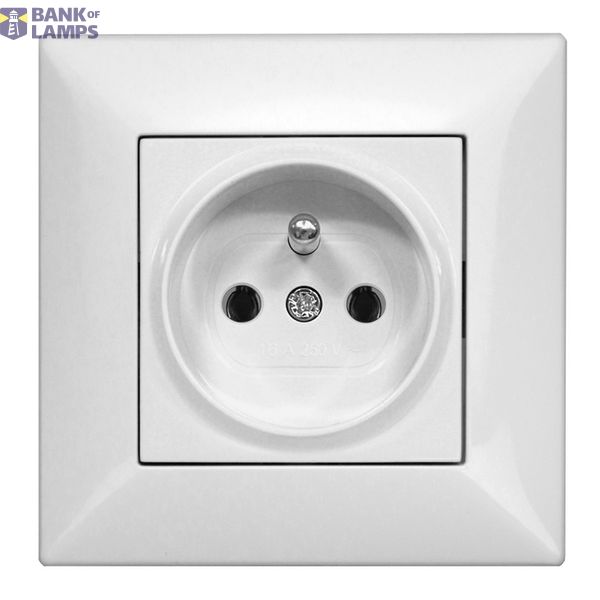 Pin socket outlet, complete, white, cage clamps image 1