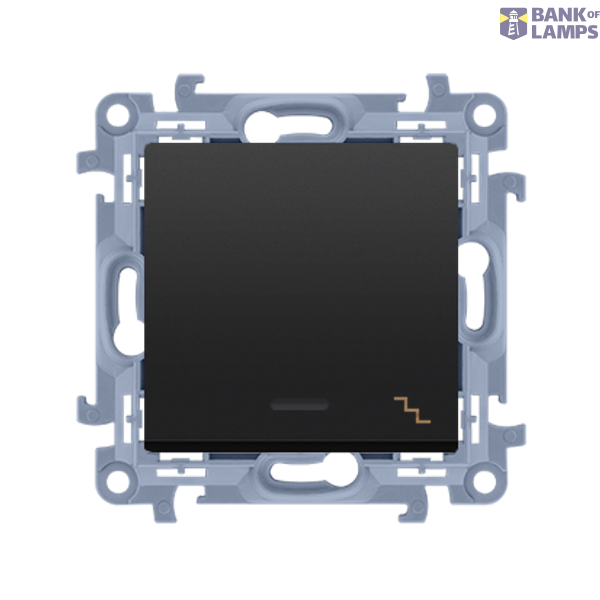 Two-way switch with LED illumination, 10AX, black matt image 1