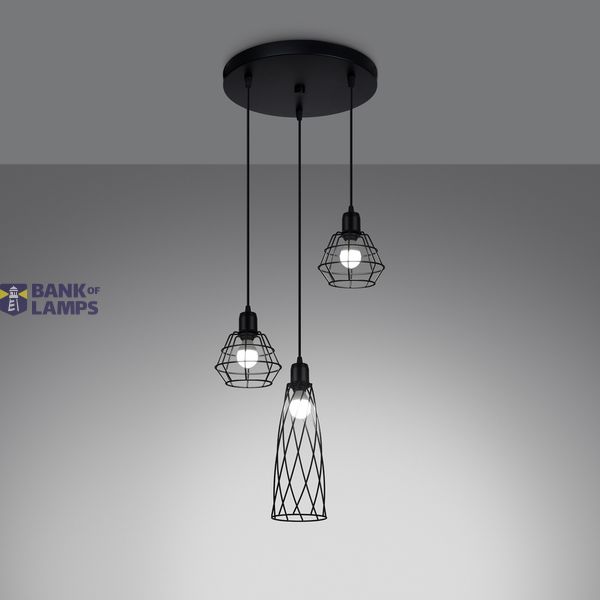 HANGING LAMP SUBA 3P BLACK E27 3X15W IP20 image 6
