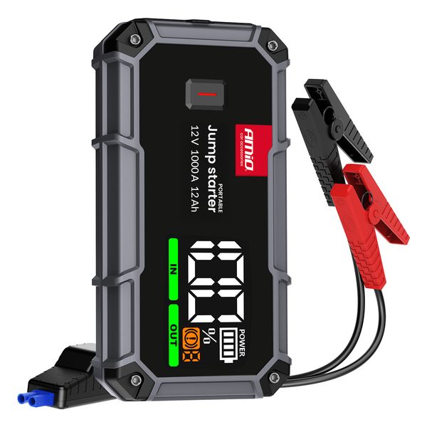 Portable 3in1 Jump Starter/LED/Powerbank 12V 12Ah 1000A PRO AMIO-04676 image 1